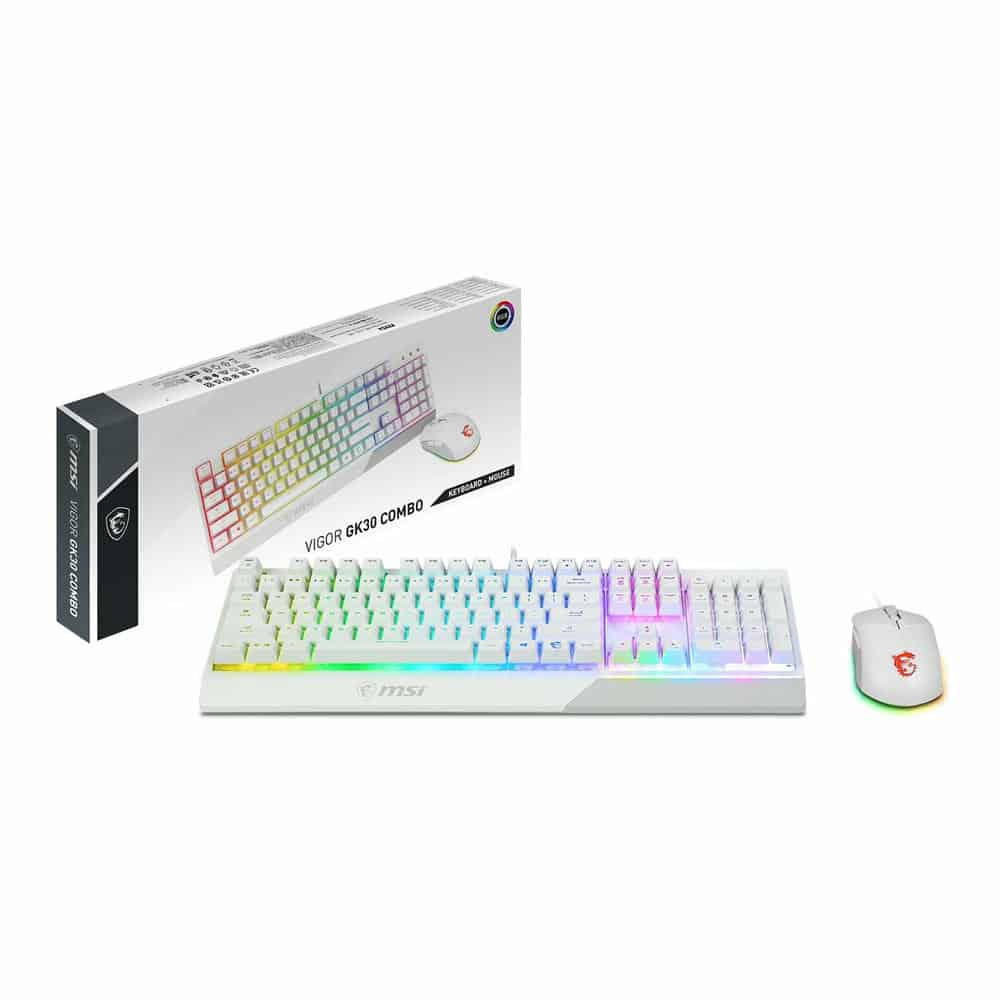 MSI VIGOR GK30 COMBO RGB Keyboard + Clutch GM11 Mouse White